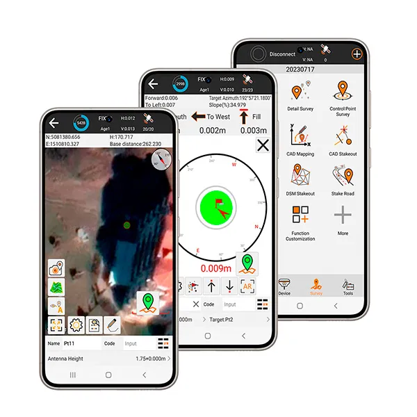 X-Survey survey and stakeout screens